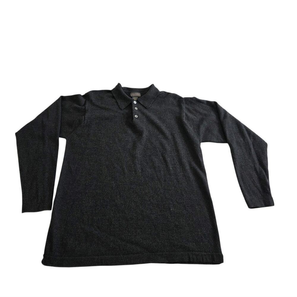 Banana Republic Gray 100% Ultra Fine Merino Wool Sweater L Cozy Winter Polo